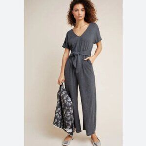 Anthropologie Ella Mara Jumpsuit Wide Leg Cropped Gray Size SMALL New NWT